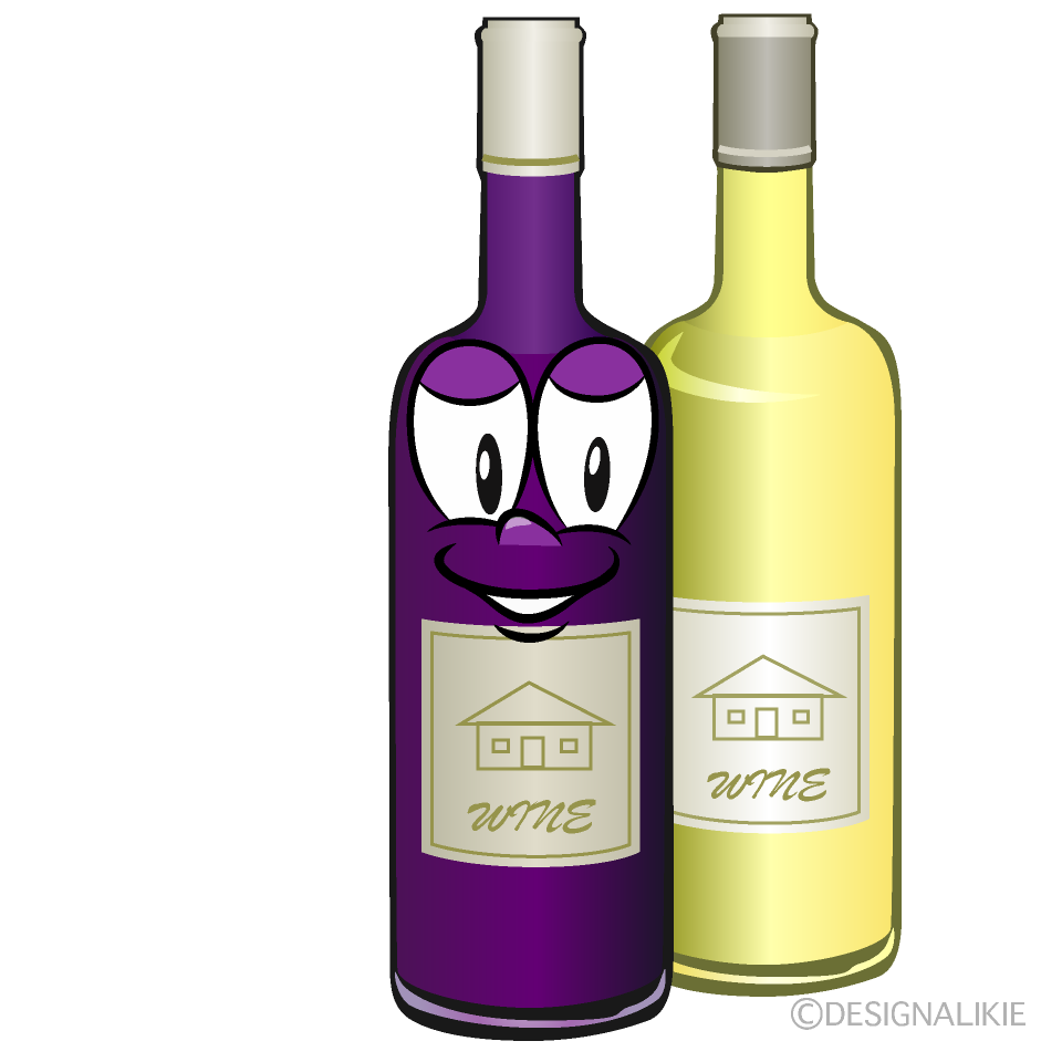 Wine Bottl Cartoon Character Image