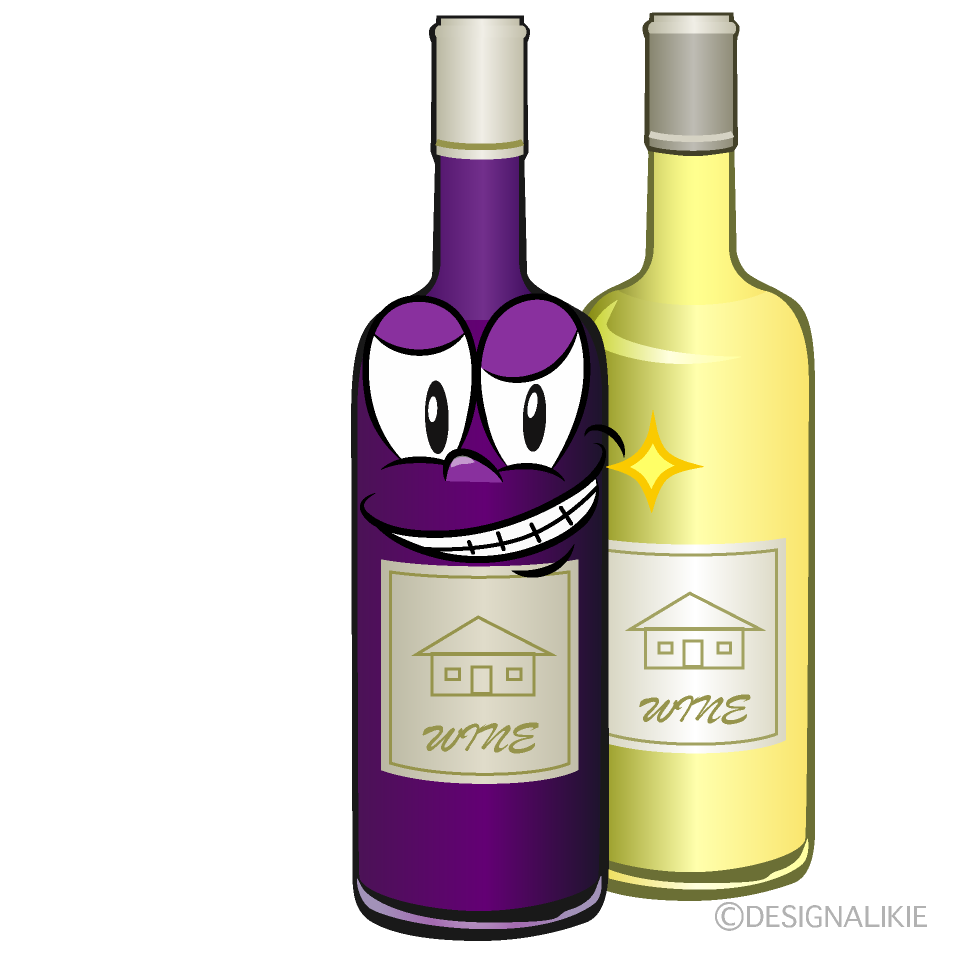 Grinning Wine Bottl Cartoon Character Image