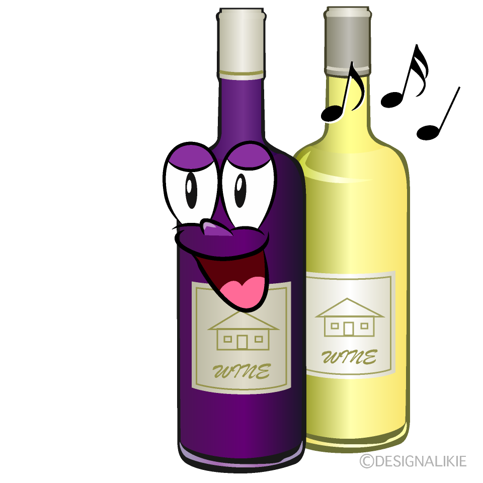 Singing Wine Bottl Cartoon Character Image