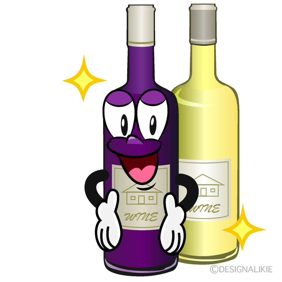 Glitter Wine Bottl Cartoon Character Image