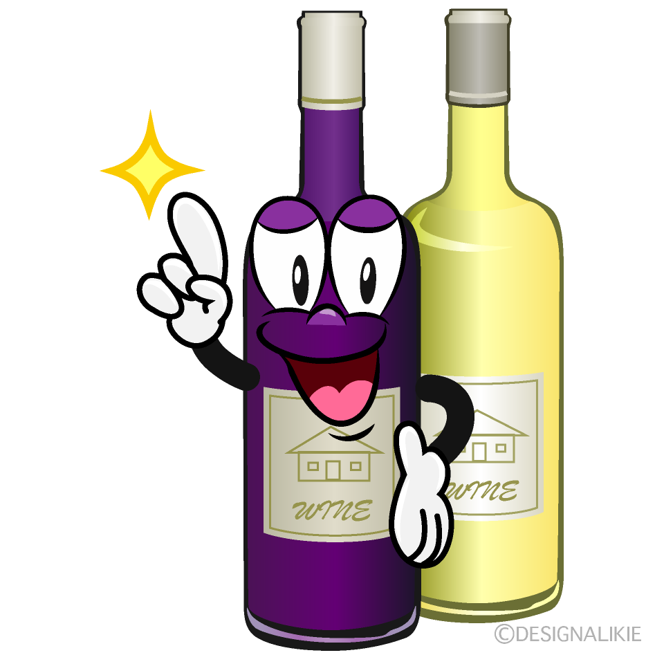 Posing Wine Bottl Cartoon Character Image