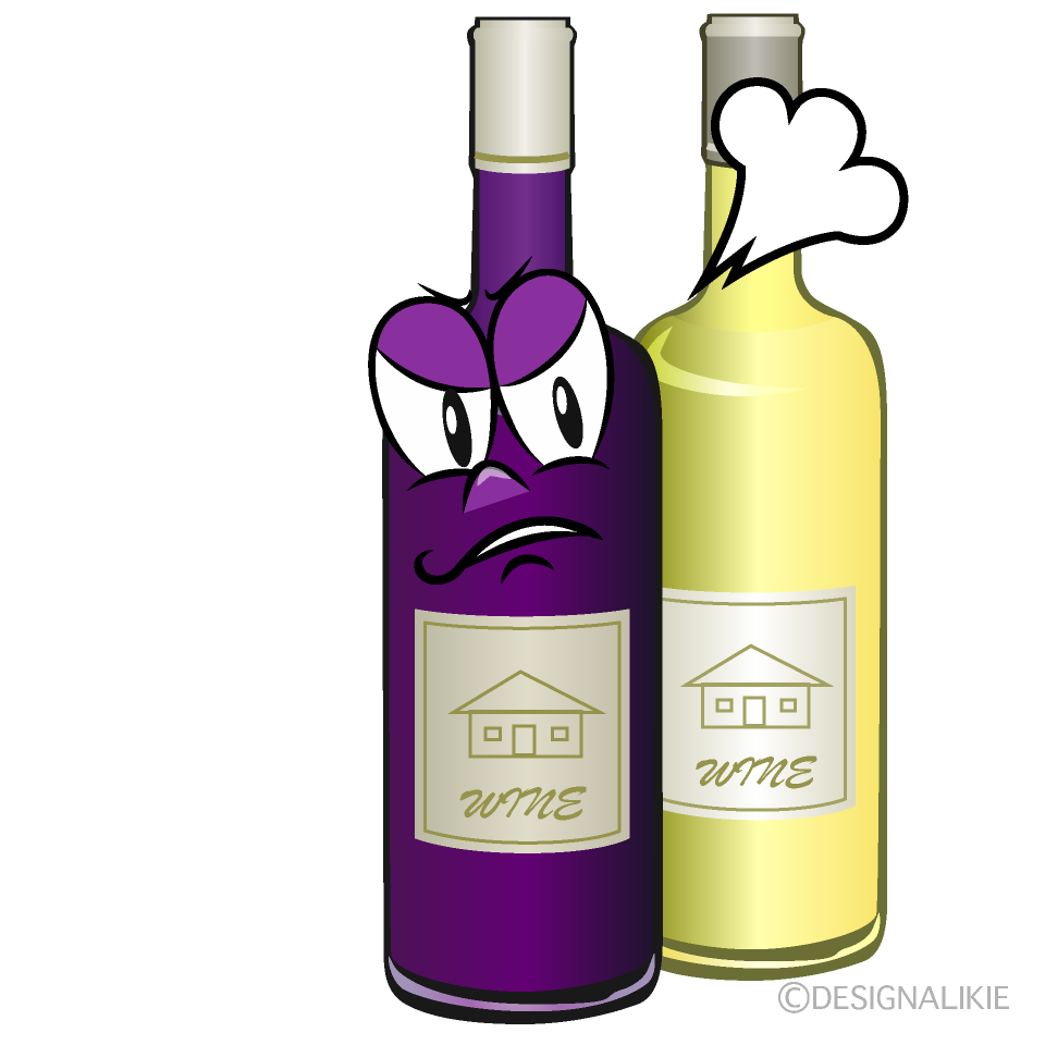 Angry Wine Bottl Cartoon Character Image