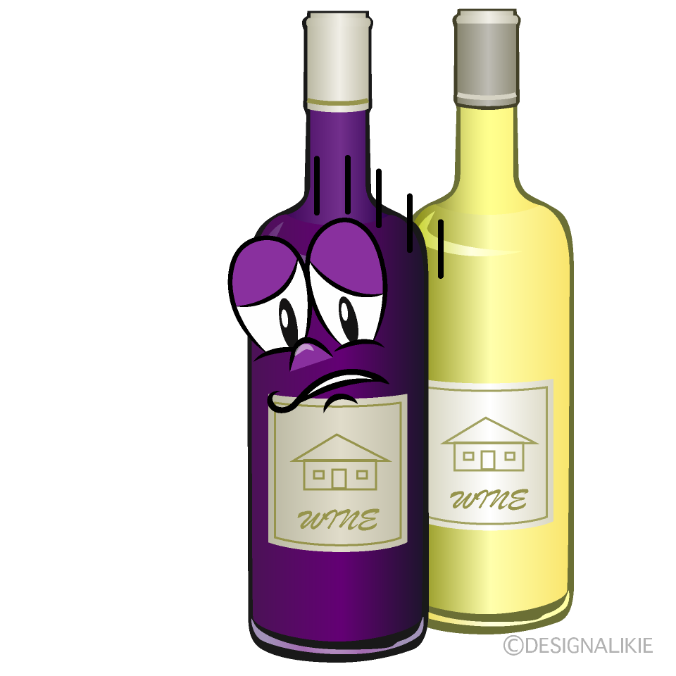 Depressed Wine Bottl Cartoon Character Image