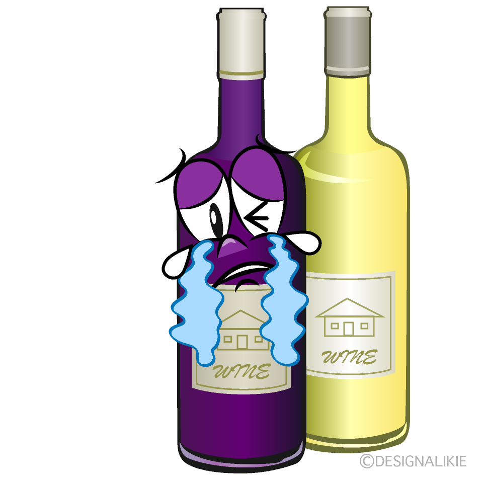 Crying Wine Bottl Cartoon Character Image