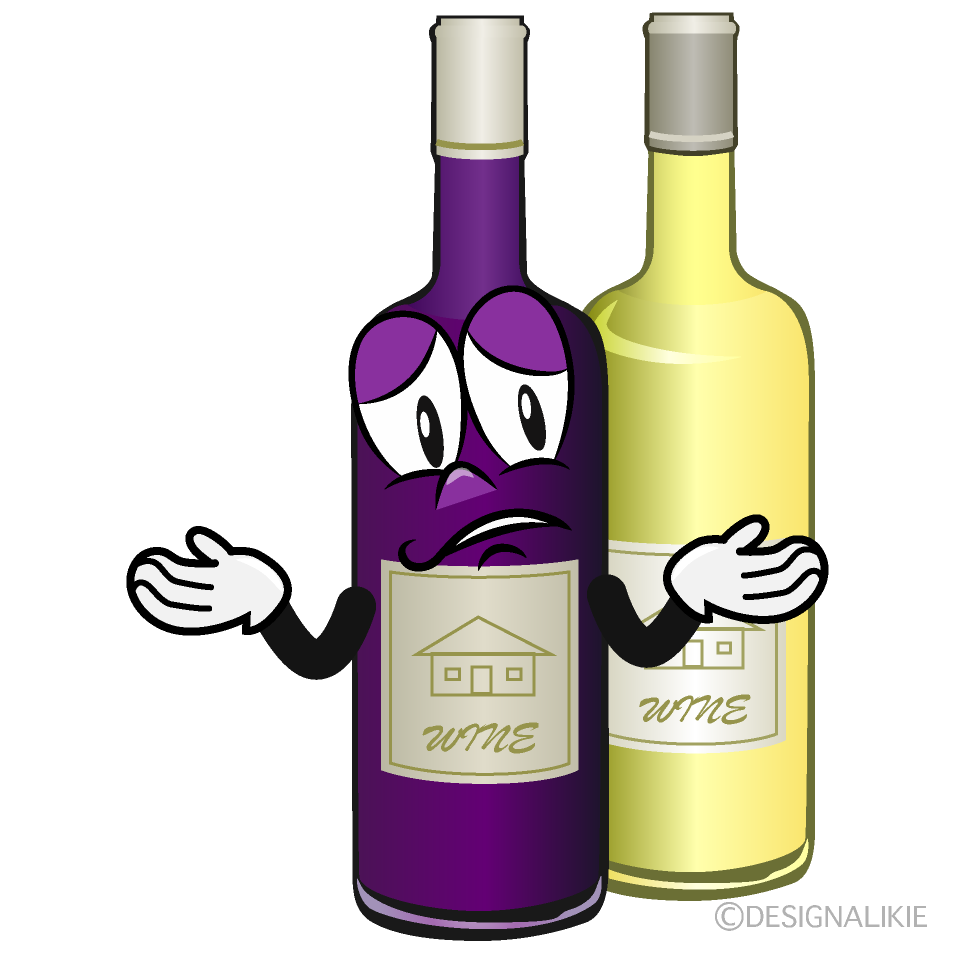 Troubled Wine Bottl Cartoon Character Image