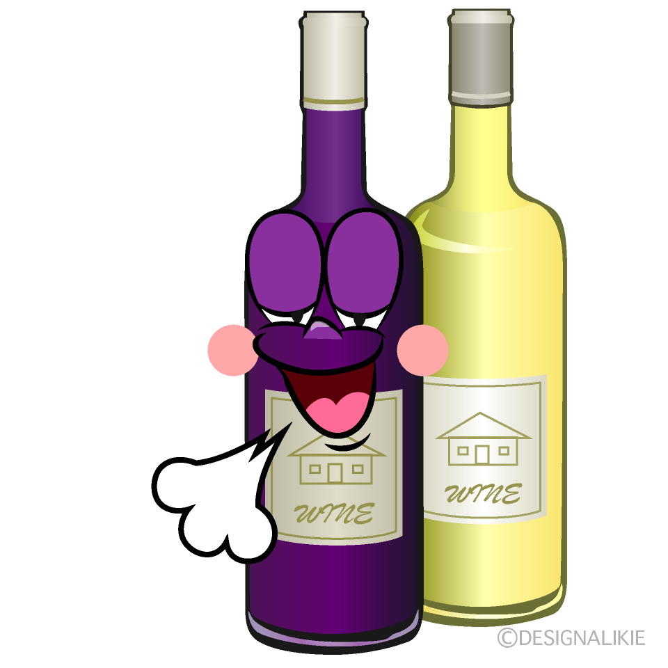 Relaxing Wine Bottl Cartoon Character Image