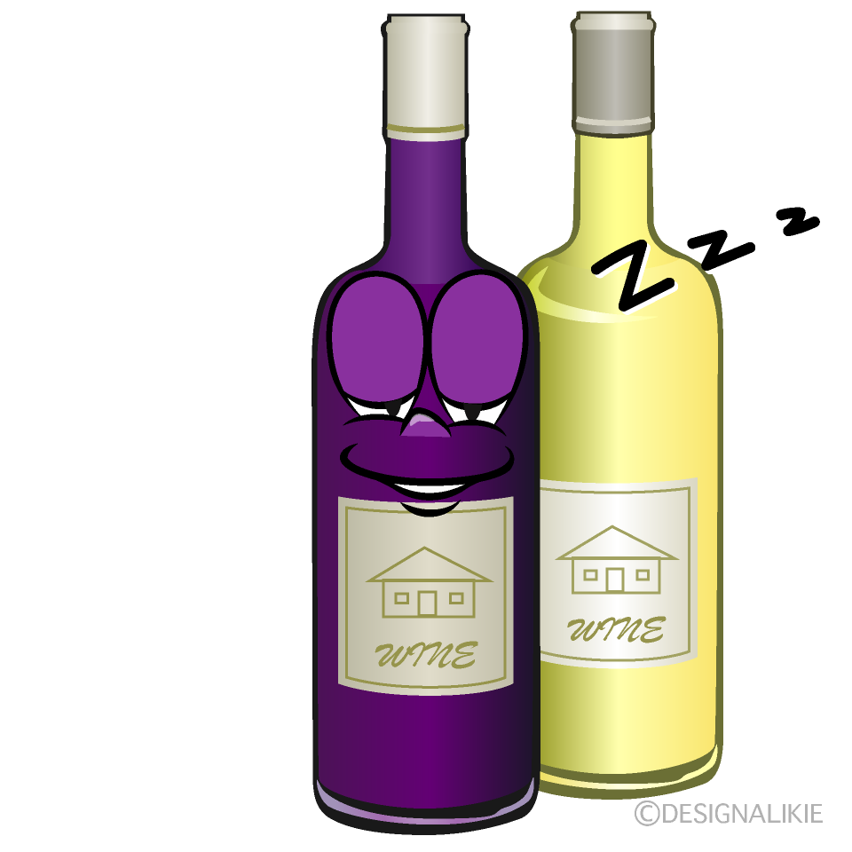 Sleeping Wine Bottl Cartoon Character Image