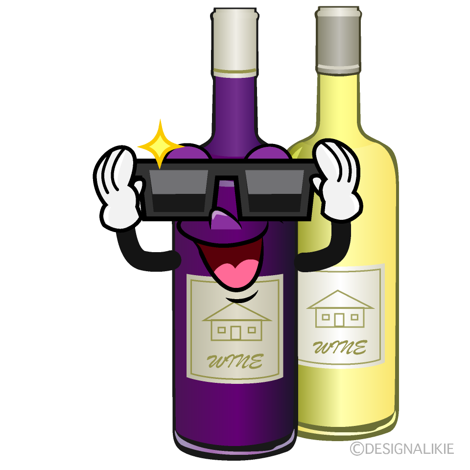 Cool Wine Bottl Cartoon Character Image