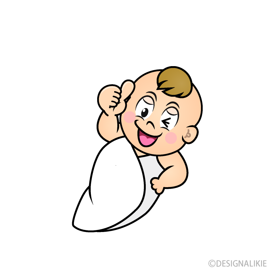 Thumbs up Newborn Cartoon Character Image