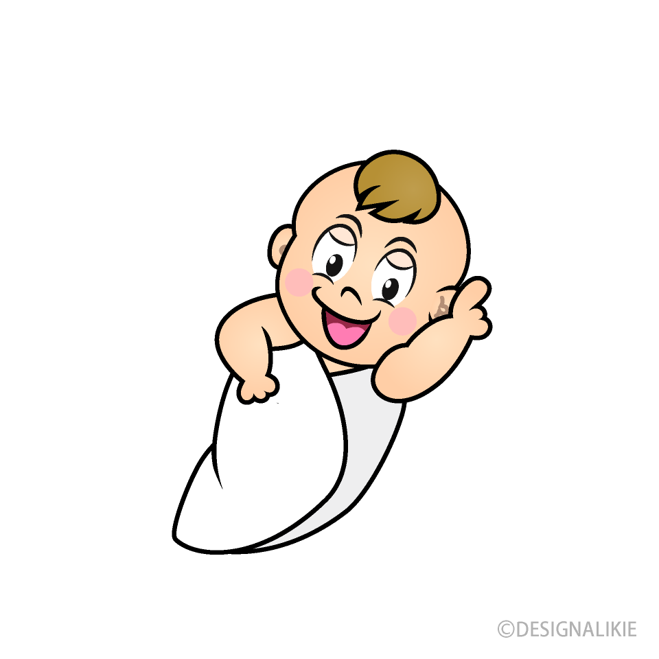 Posing Newborn Cartoon Character Image