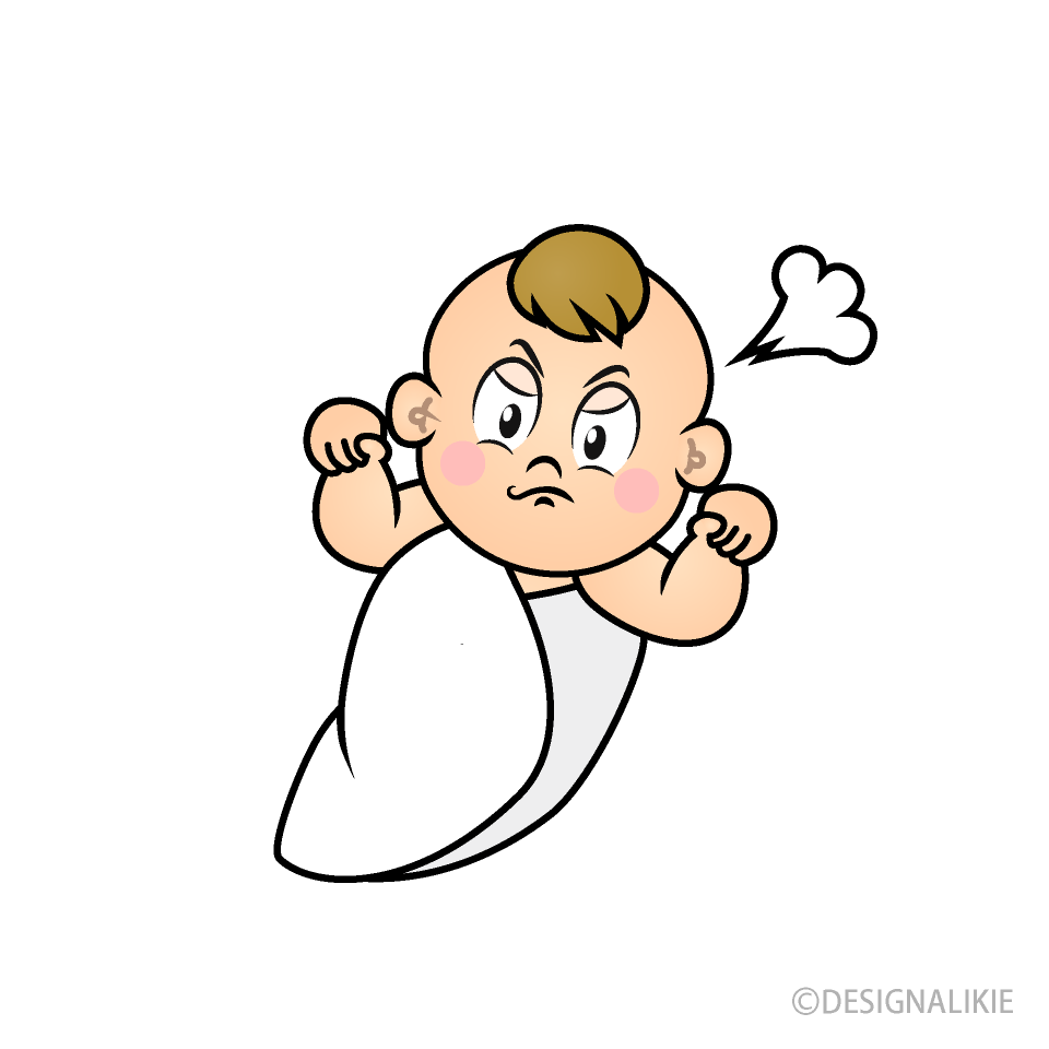 Angry Newborn Cartoon Character Image