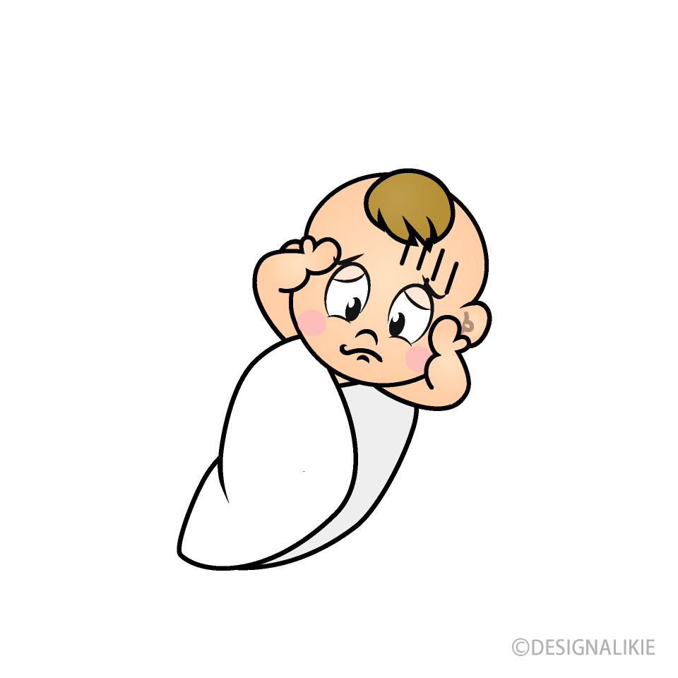 Depressed Newborn Cartoon Character Image