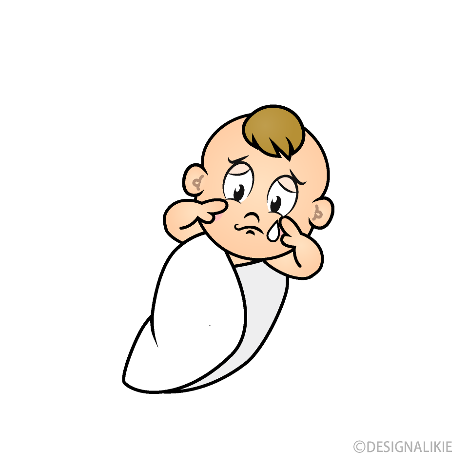 Sad Newborn Cartoon Character Image