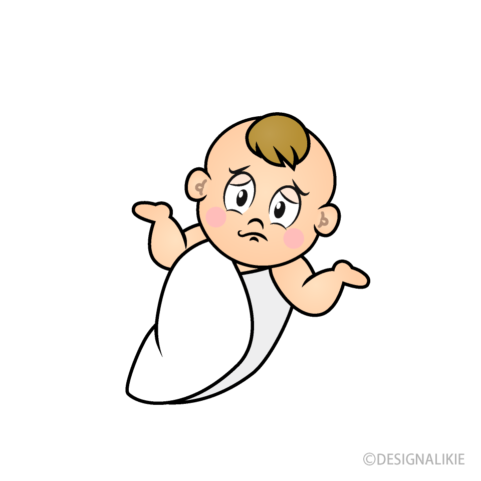 Troubled Newborn Cartoon Character Image