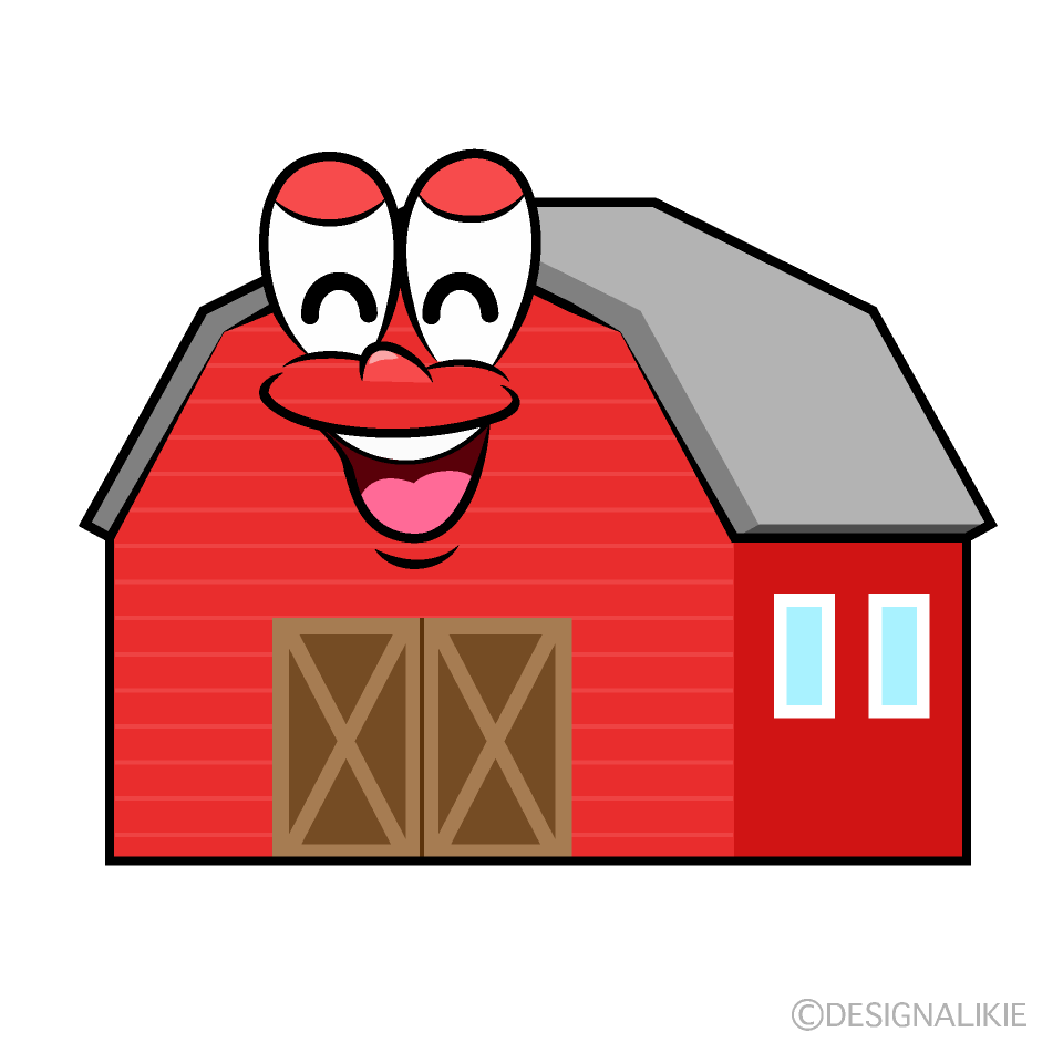 Smiling Barn Cartoon Character Image