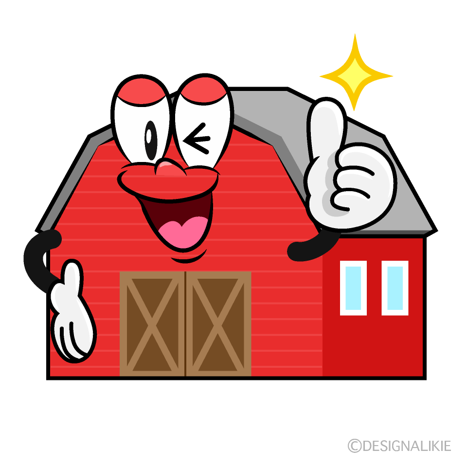 Thumbs up Barn Cartoon Character Image