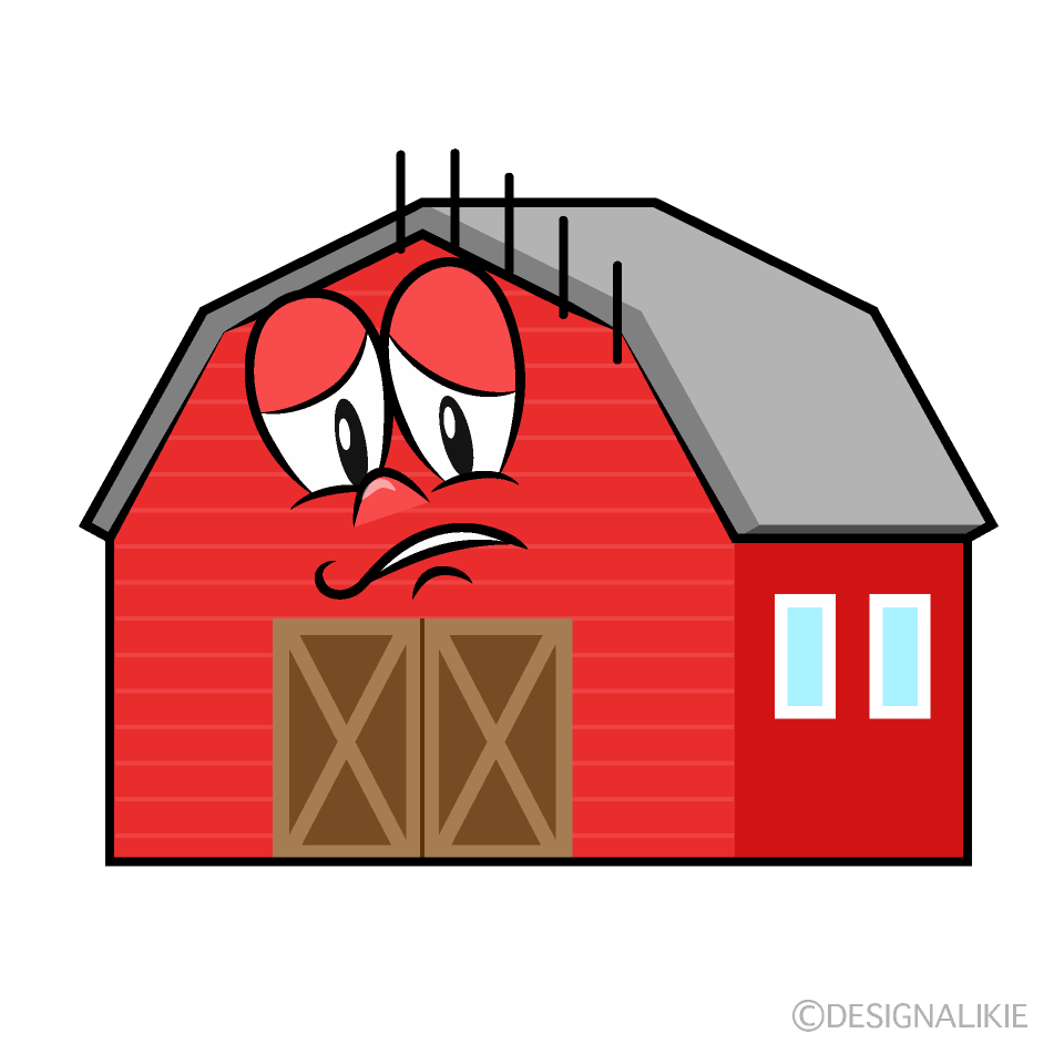 Depressed Barn Cartoon Character Image