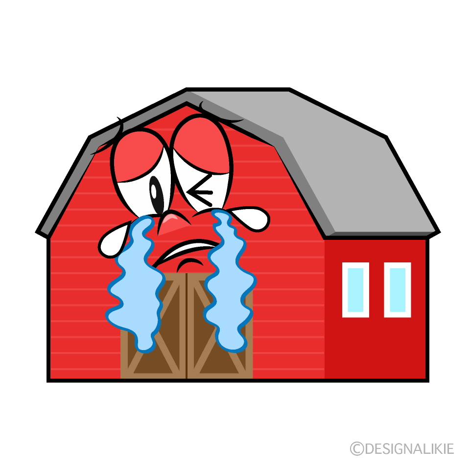 Crying Barn Cartoon Character Image