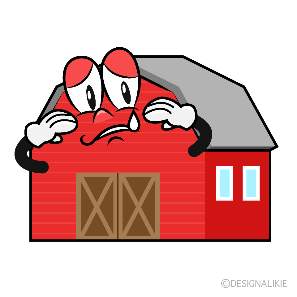 Sad Barn Cartoon Character Image