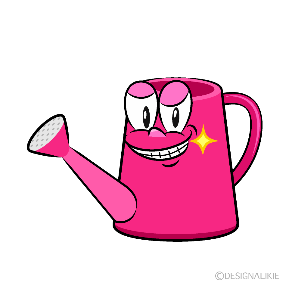 Grinning Watering Can Cartoon Character Image