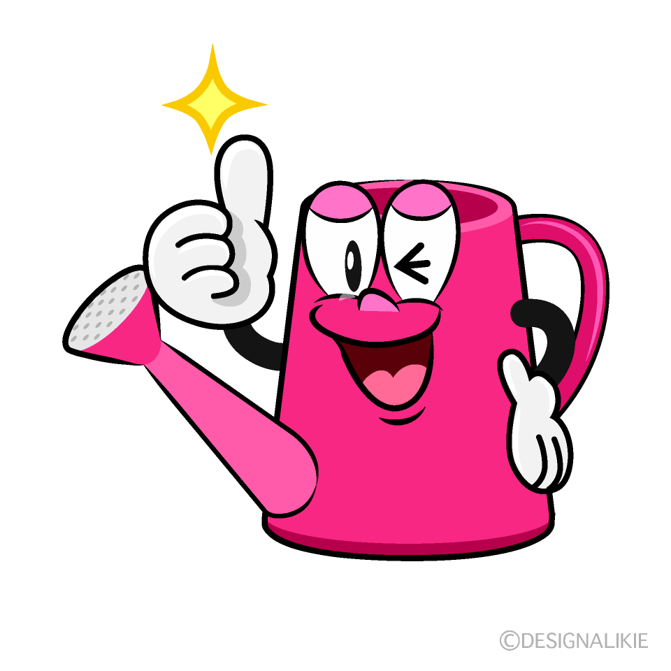 Thumbs up Watering Can Cartoon Character Image