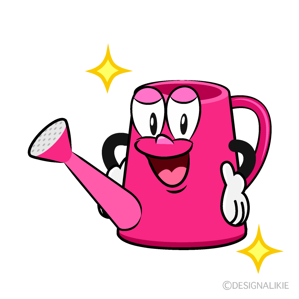 Glitter Watering Can Cartoon Character Image