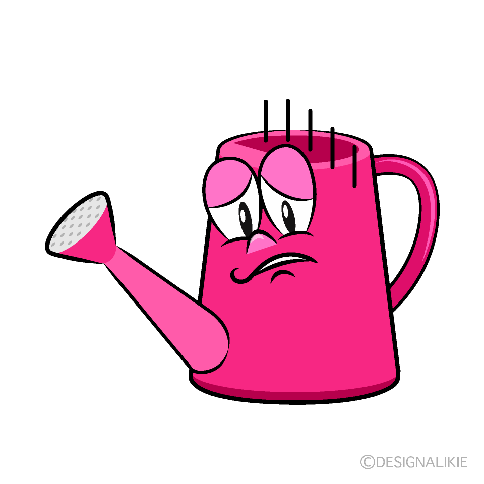 Depressed Watering Can Cartoon Character Image