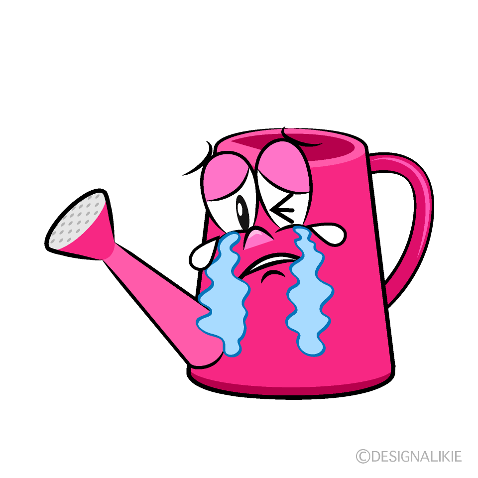 Crying Watering Can Cartoon Character Image