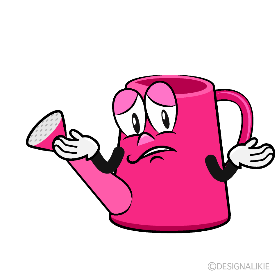 Troubled Watering Can Cartoon Character Image