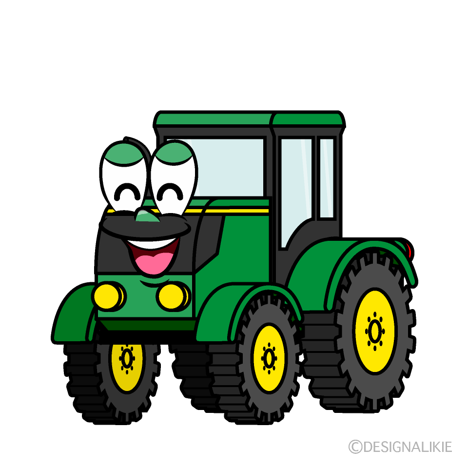 Smiling Tractor Cartoon Character Image