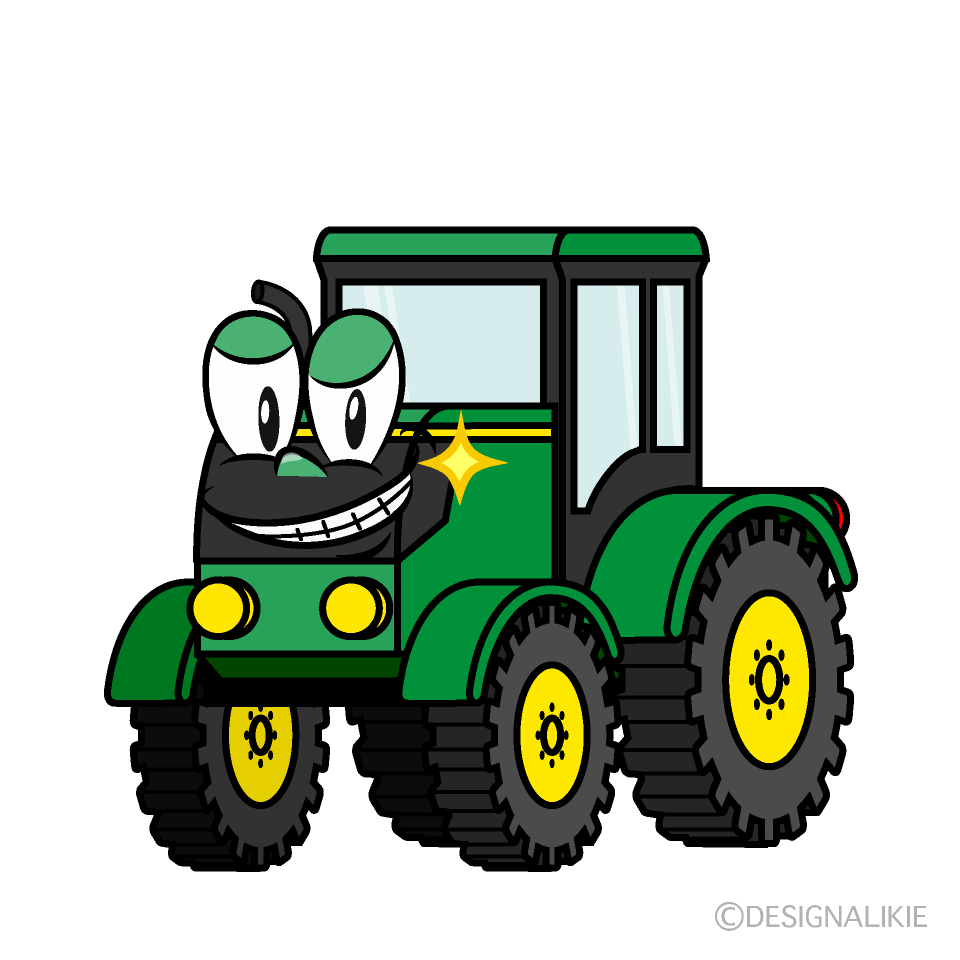 Grinning Tractor Cartoon Character Image