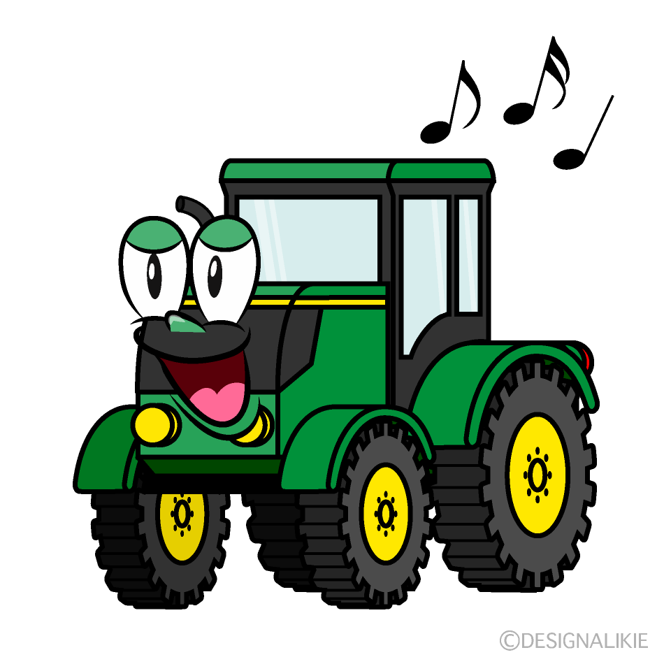 Singing Tractor Cartoon Character Image