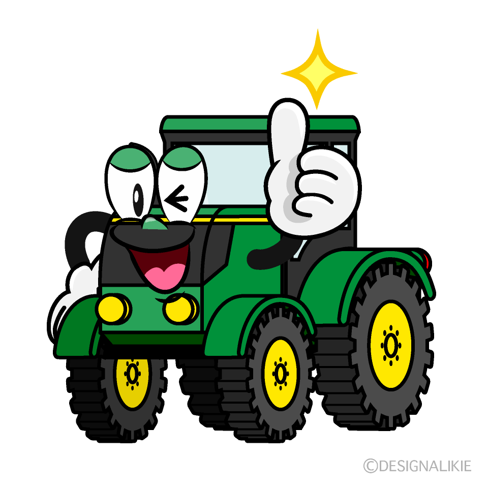 Thumbs up Tractor Cartoon Character Image