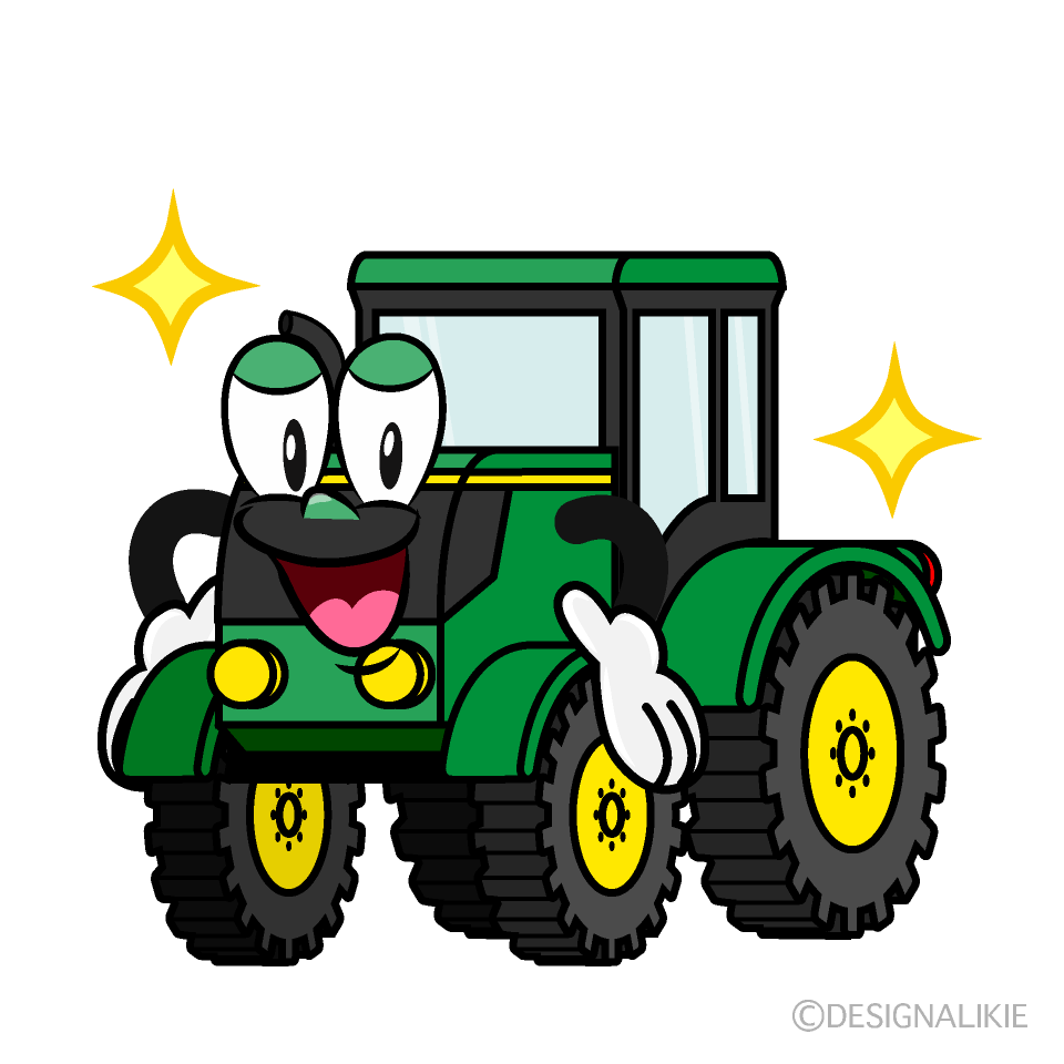 Glitter Tractor Cartoon Character Image