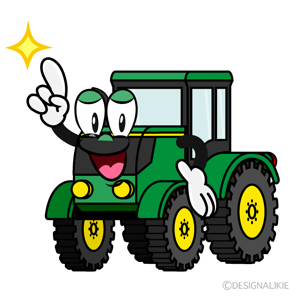 Posing Tractor Cartoon Character Image