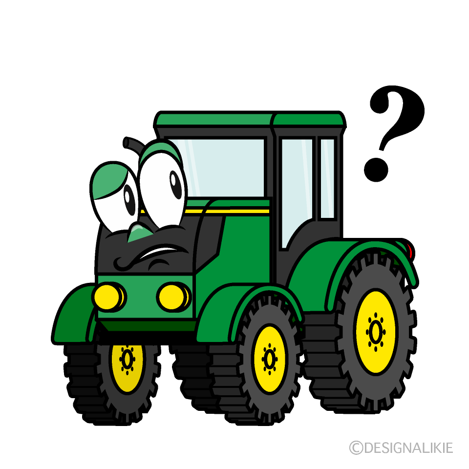 Thinking Tractor Cartoon Character Image