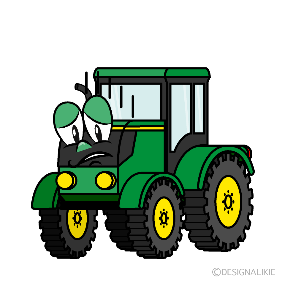 Depressed Tractor Cartoon Character Image