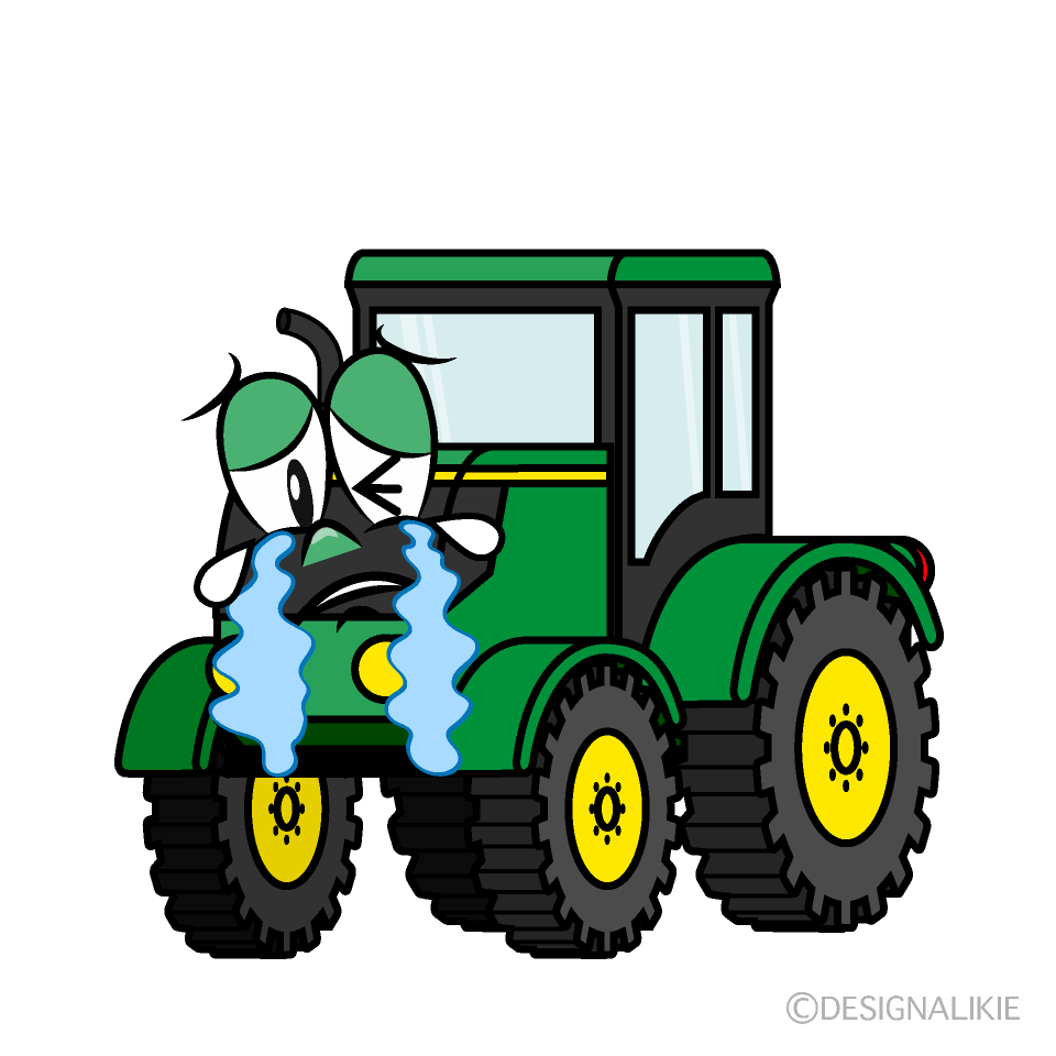 Crying Tractor Cartoon Character Image