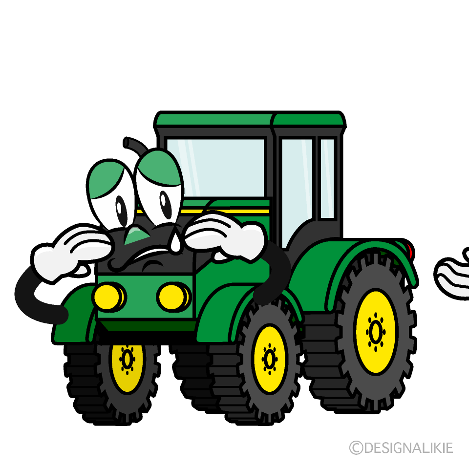 Sad Tractor Cartoon Character Image