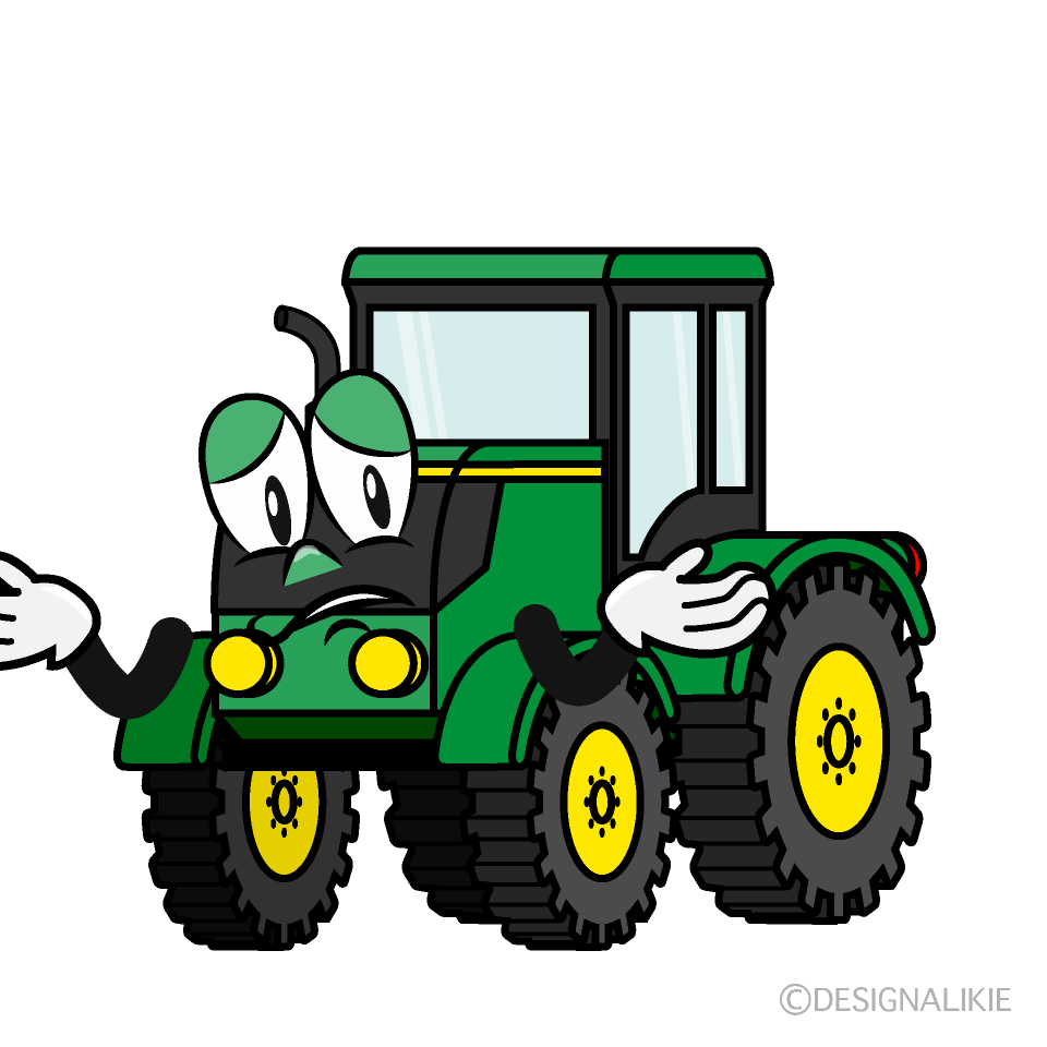 Troubled Tractor Cartoon Character Image