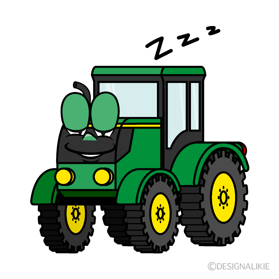 Sleeping Tractor Cartoon Character Image