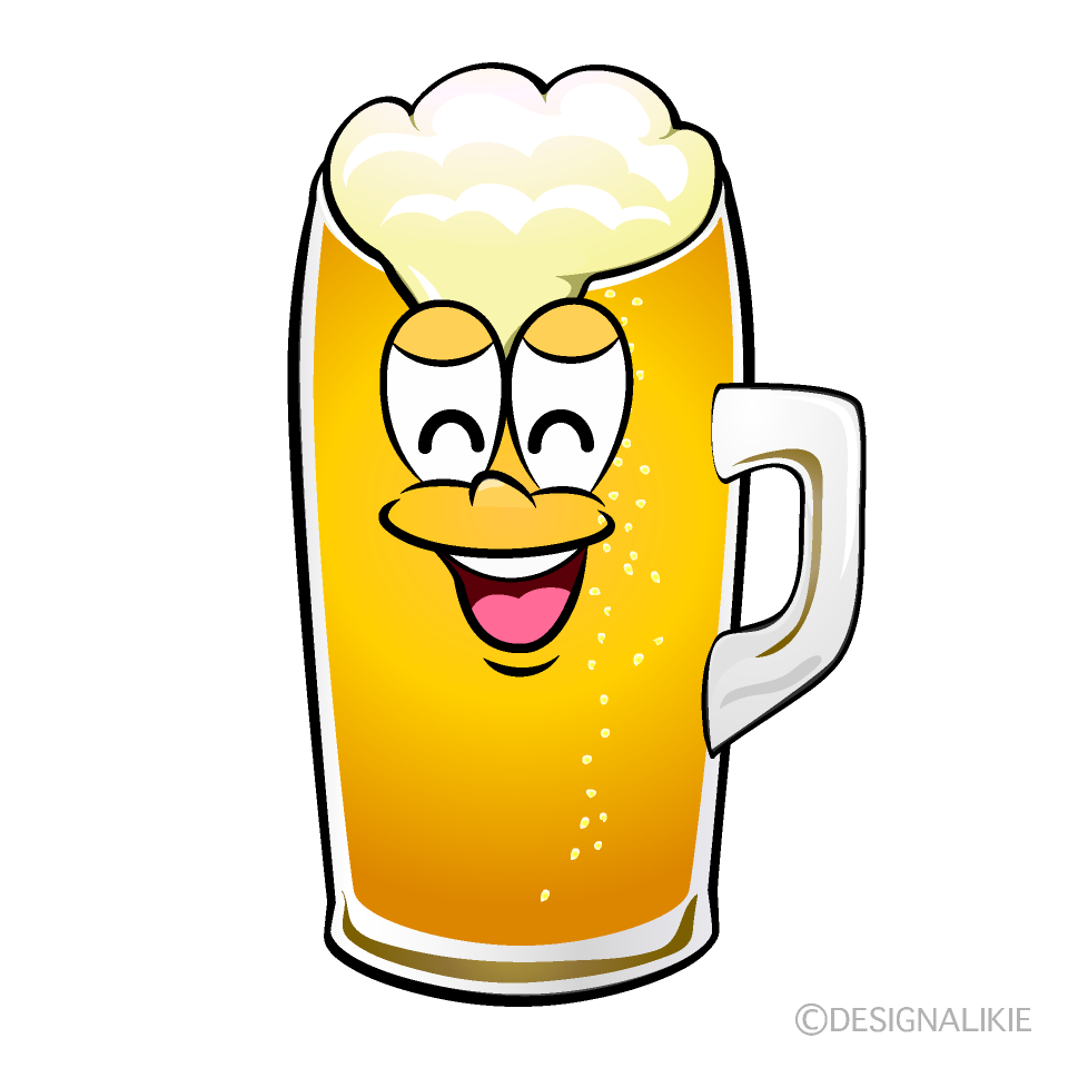 Smiling Draft Beer Cartoon Character Image