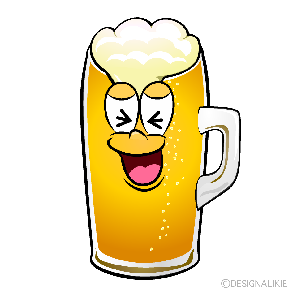 Laughing Draft Beer Cartoon Character Image