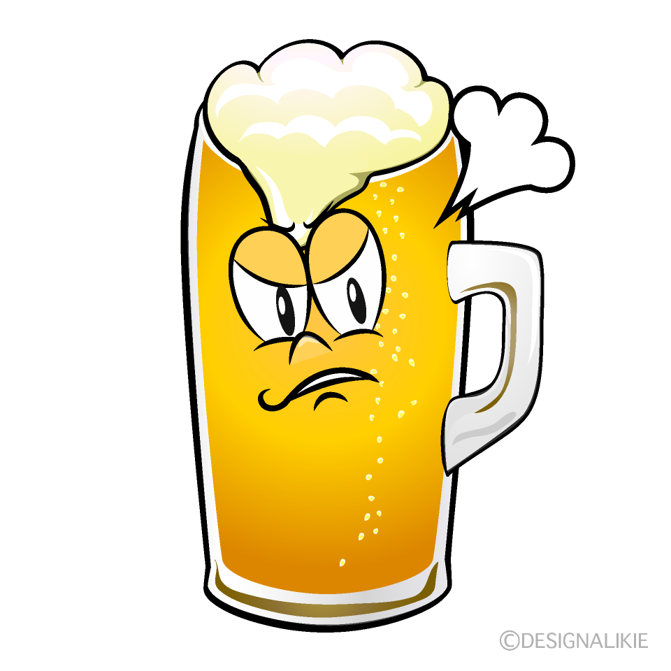 Angry Draft Beer Cartoon Character Image