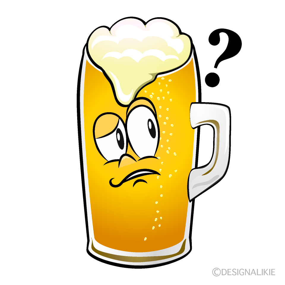 Thinking Draft Beer Cartoon Character Image