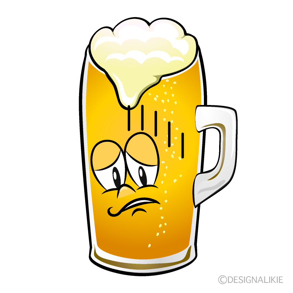 Depressed Draft Beer Cartoon Character Image