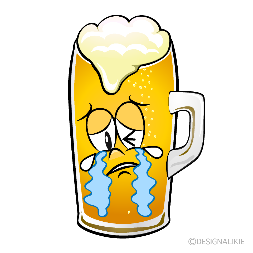 Crying Draft Beer Cartoon Character Image