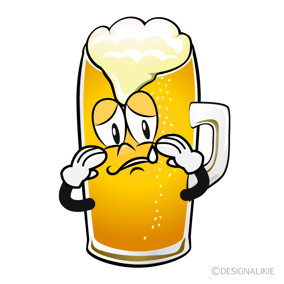 Sad Draft Beer Cartoon Character Image