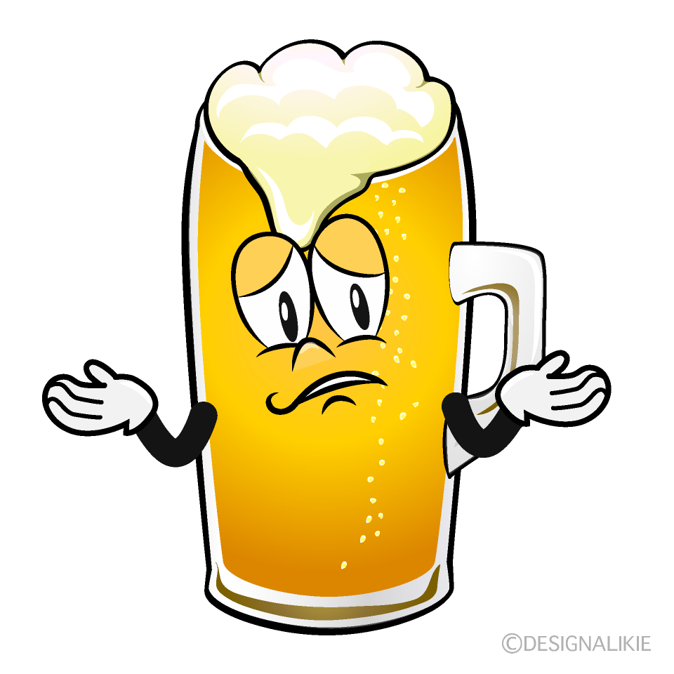 Troubled Draft Beer Cartoon Character Image