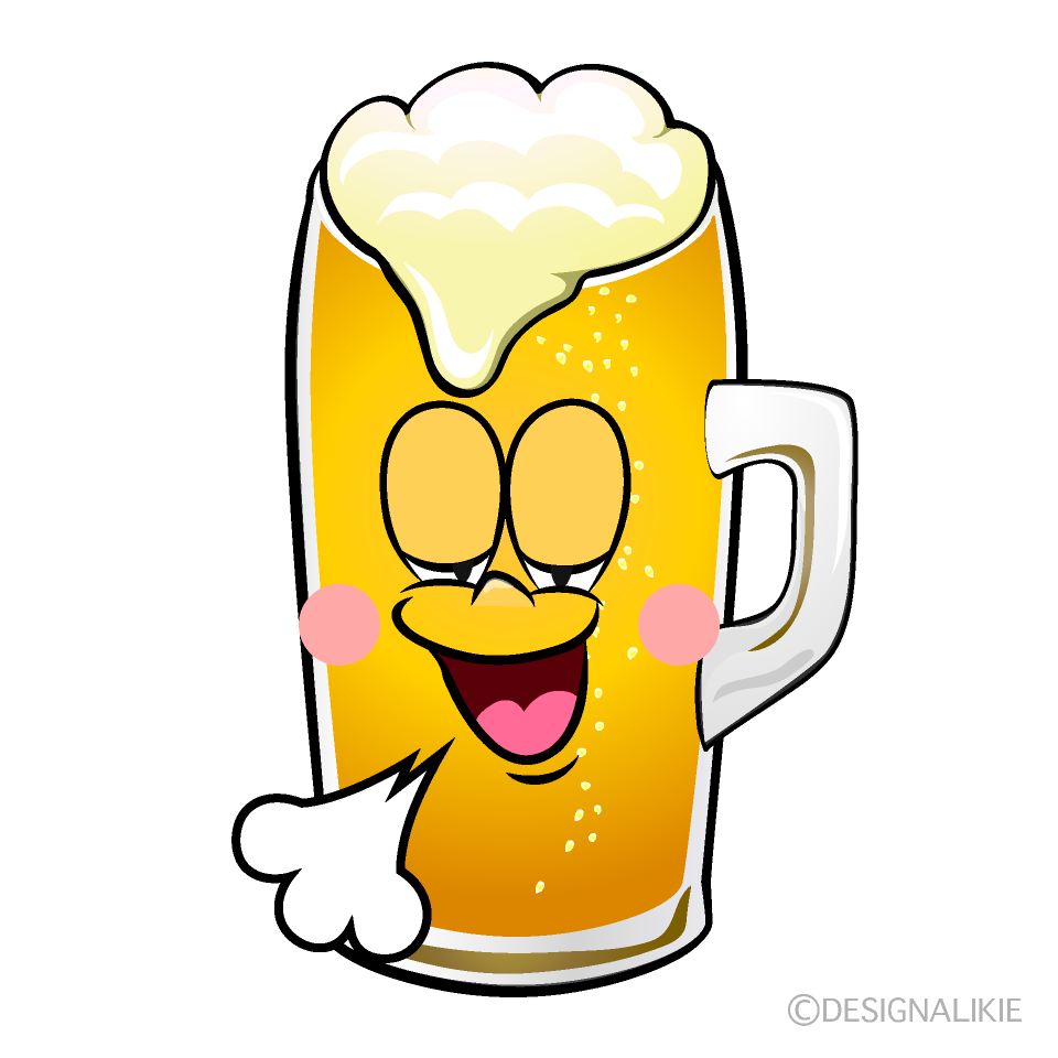 Relaxing Draft Beer Cartoon Character Image